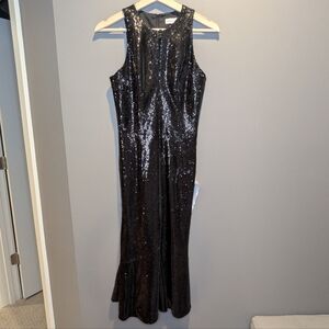 Dress The Population Black Sleeveless Sequin Midi Dress Size Small New With Tags